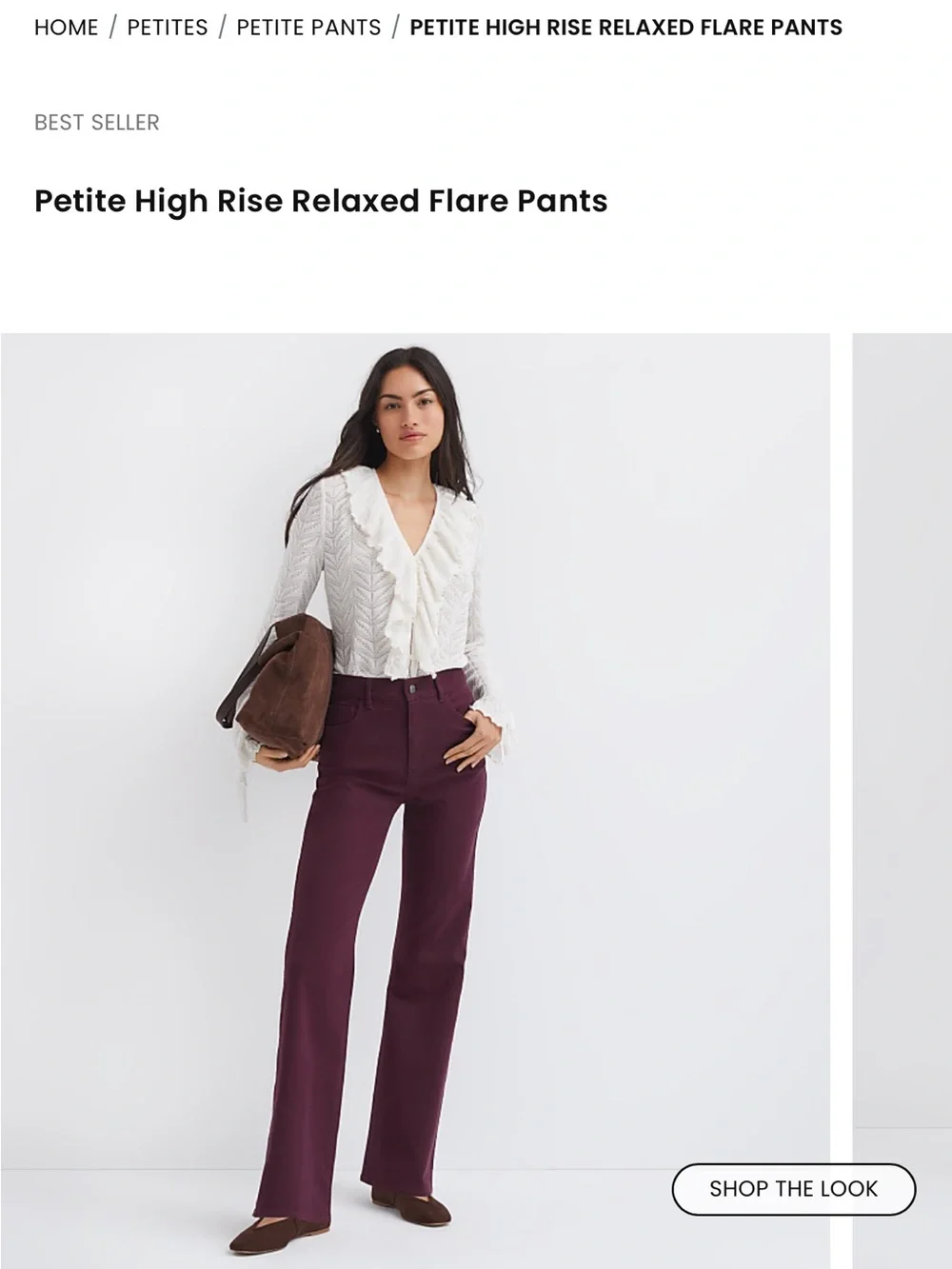 LOFT Petite High Rise Relaxed Flare Jeans - Plum